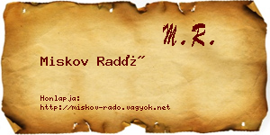 Miskov Radó névjegykártya
